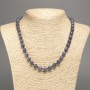 Charmcharoit Necklace Smooth Beads, 8mm diameter, approx. 50cm length, made from white jade (synthetic dyed)