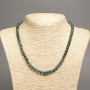 Necklace Blue Denim "Apatite" Smooth Beads, diameter 6mm±, length 50cm±, made from white jade stone (synthetic dyed)