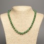 Necklace Green Chrysoprase Glazed Bead, 8mm Diameter, 50cm Length, Made of White Jade (synthetic dyed)