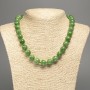 Necklace Jadeite Green Smooth Bead, 12mm diameter, 50cm length, white jadeite (synthetic dyed)