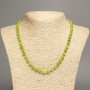 Necklace of green "Onyx" smooth beads, diameter 6mm±, length 50cm±, made of white jade stone (synthetic dyed)