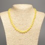 Necklace Lemon Yellow Citrine Smooth Bead, diameter 6mm±, length 50cm±, made of white jade (synthetically dyed)
