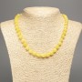 Necklace Lemon Yellow "Citrine" smooth sphere beads, diameter 8mm±, length 50cm±, made from white jade (synthetic dyed)