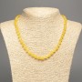 Necklace Sunflower Yellow Citrine Smooth Bead, diameter 6mm±, length 50cm±, made of white jade (synthetic dyed)