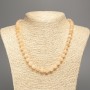Necklace 'Selenite' smooth bead, 8mm diameter ±, length 50cm ±, made of white jade (synthetic dyed)