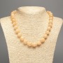 Necklace of Serpentine (Celestite) smooth beads, diameter 12mm±, length 50cm±, made of white jade (synthetic dyed)
