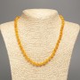 Necklace Beads Yellow-Orange “Amber” Smooth Ball, Ø6mm±, 50cm± length, made of White Jade (synthetic dyed)