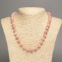 Necklace of Selenite with smooth round beads 10 mm diameter, approx. 50 cm long, made from white faux jade (synthetic dyed)