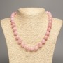 Necklace "Strawberry Quartz" Smooth Bead Ball, diameter 12mm±, length 50cm±, made of white jade (synthetic dyed)