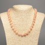 Necklace of Selenite Smooth Beads 10mm Ø, 50cm long, white jade (synthetic, dyed)