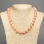 Necklace 'Celestine' smooth round beads, diameter 12 mm±, length 50 cm±, made from white nephrite (synthetic dyed)