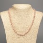 Necklace Beads "Selenite" smooth ball, diameter 6mm±, length 50cm±, made of white simulated jade (synthetic dyed)