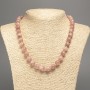 Necklace Beads "Celestite" smooth ball, diameter 12mm±, length 50cm± made from white jade (synthetic dyed)