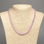 Lilac Necklace "Kunzite" smooth round beads, diameter 6mm±, length 50cm±, made of white jade (synthetic dyed)