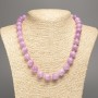 Lavender Beads "Kunzite" smooth balls, diameter 12mm±, length 50cm±, made of white jade (synthetic dyed)