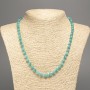 Necklace light green "Aquamarine" smooth bead, diameter 6mm±, length 50cm±, made of white jade (synthetic dyed)