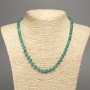 Necklace Green "Aquamarine" Smooth Beads, 6mm± Diameter, 50cm± Length, Made of White Jade (synthetic dyed)
