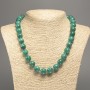Necklace Green "Aquamarine" Smooth Bead, diameter 12mm±, length 50cm±, made of white jade stone (synthetic dyed)