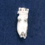 Brooch Cat in gray and white acrylic with silver metal 41x13mm