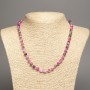 Necklace "Colors of Summer" white green raspberry smooth bead, diameter 6mm±, length 50cm±, made of white jade (synthetically dyed)