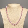 Necklace Barvy Lita (Colors of Summer) White Lavender Red Smooth Beads, 6mm diameter ±, length 50cm ±, made of white jade (synthetic dyed)