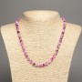 Necklace “Colors of Summer” white-gray Raspberry smooth beads, diameter 6mm±, length 50cm± made of white jade (synthetic dyed)