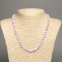 Necklace "Colors of Summer" white lavender smooth beads, diameter 6mm±, length 50cm±, made of white jade (synthetic dyed)
