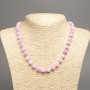 Necklace "Colors of Summer" white lilac smooth beads, diameter 8mm ±, length 50cm ±, made of white jade (synthetic dyed)