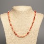 Necklace “Colors of Summer” white-rust smooth beads, 6mm diameter ±, length about 50cm ±, made of white jade (synthetic dyed)