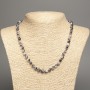 Necklace "Colors of Summer" white-gray smooth bead, diameter 6mm±, length 50cm±, made of white jade (synthetic dyed)
