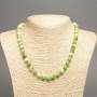 Necklace “Colors of Summer” white-green smooth round beads, 8mm diameter ±, length 50cm ±, made from white jade (synthetic dyed)