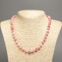 Necklace "Colors of Summer" white-pink smooth beads, diameter 8mm±, length 50cm±, made of white jade (synthetic colored)