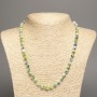 Necklace "Colors of Summer" white blue green smooth bead, diameter 6mm±, length 50cm±, made of white jadeite (synthetic dyed)