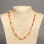 Necklace "Colors of Summer" White-Rose Gold Smooth Beads, 6mm diameter ±, length 50cm ±, made of white jade (synthetic dyed)