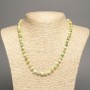 Necklace "Colors of Summer" white yellow green smooth beads, diameter 6mm±, length 50cm±, made of white jade (synthetic dyed)