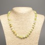 Necklace "Colors of Summer" white-yellow-green smooth beads, diameter 8mm±, length 50cm± made of white jade (synthetic dyed)