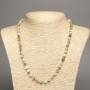 Necklace Beads “Colors of Summer” white-pink-green smooth balls, diameter 6mm±, length 50cm±, made of white jade (synthetic dyed)