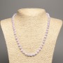 Necklace of Colors of Summer - lilac smooth beads, 6mm diameter, 50cm length, made from white jade (synthetic dyed)