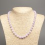 Necklace "Colors of Summer" purple smooth beads, diameter 8mm ±, length 50cm ±, made of white jade (synthetic dyed)