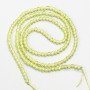 Small Grenulated Spinel Beads (synthetic) Lime Yellow, Faceted Ball, 2mm± diameter, on thread, length 37cm