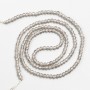 Small gray spinel beads (synthetic) faceted round 2 mm +/- on thread, length 37 cm