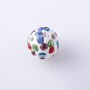 Shamballa Bead, 10mm diameter, White with Colored Rhinestones, pack of 9 pcs