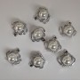 Pendant Crown Silver Tone with Bead, diameter 18mm, length 17m in-, bead diameter 1.5 mm packaging 7 pcs (+ -)