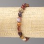 Bracelet with Jasper Moss Agate beads hammered, diameter 7x8mm± on elastic, length 18cm+