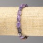 Charoite Stone Bracelet, faceted beads, 8x12 mm ±, elastic, length 18 cm +