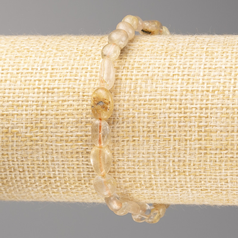 Bracelet with Citrine Beads, faceted, 7x7mm, on elastic, length 18cm+