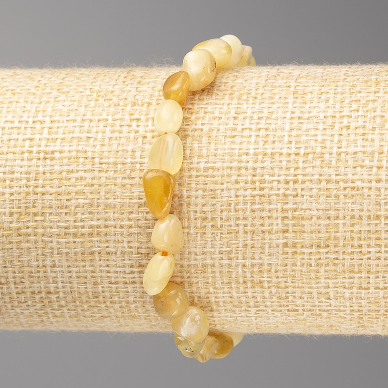 Bracelet with Citrine Beads, faceted 7x7mm, elastic cord, length 18 cm+