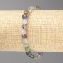 Bracelet with Fluorite Beads, faceted, 6×6 mm ± diameter, on elastic, length 18 cm ±