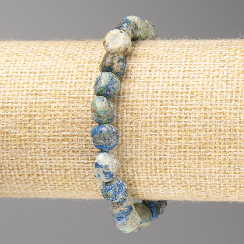 Sodalite Bead Bracelet, faceted, 10x10 mm +/- diameter, elastic band, length 18 cm+
