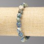 Sodalite Bead Bracelet, faceted, 10x10 mm +/- diameter, elastic band, length 18 cm+